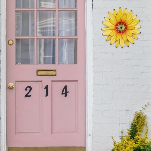 hogardeck Sunflower Decor 11" Metal Flower Wall Decor for Indoor Outdoor, Sunflower Kitchen Decor Floral Metal Wall Art, Sunflower Wall Decor for Bathroom, Living Room, Porch, Garden, Yard, Backyard - Image 7