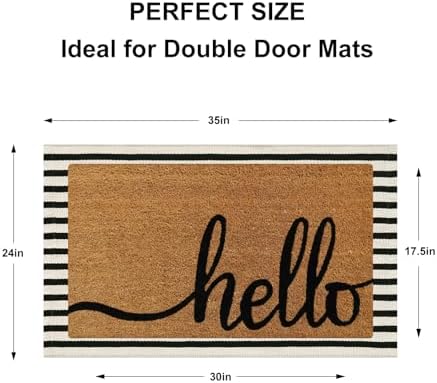 Fall Front Door Mat 24"x35", Cotton Washable Striped Outdoor Rug - Image 2