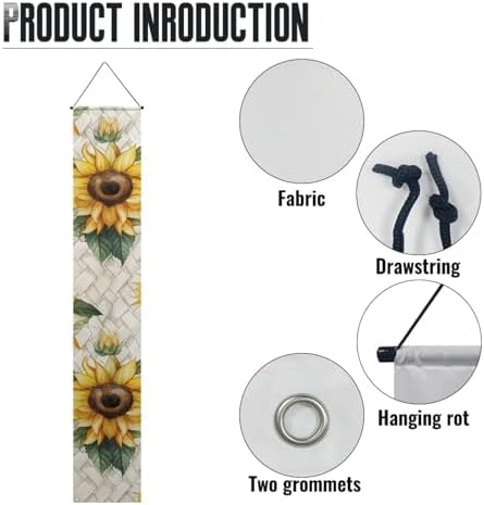 Sunflower Front Door Hanging Banner Spring Porch Sign Hanging Flag Porch Sign for Front Door Outdoor Seasonal Holiday Wedding Yard Decor Farmhouse Indoor Wall Backdrop - Image 6