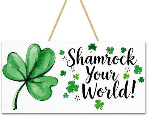 OHOME St Patricks Day Decorations - Hanging Wooden Sign for Wall Home Door Birthday | Shamrock Decorations Wood Wreaths Irish St Patty's Day Accessories Party Favors - St. Patrick's Day Decor by OHOME