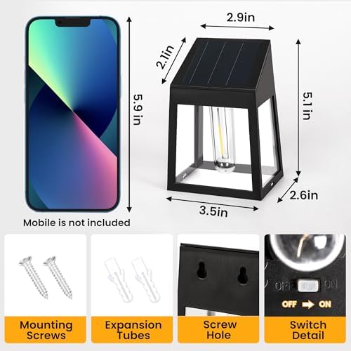 GIGALUMI Solar Fence Lights, 4 Pack Fence Outdoor Waterproof Lights Solar Powered, Warm White Yard Decorations for Garden, Post, Front Door, Backyard, Porch, Deck - Image 2
