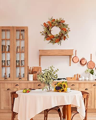 YNYLCHMX 20" Fall Wreath for Front Door, Eucalyptus and Berry Decor - Image 7