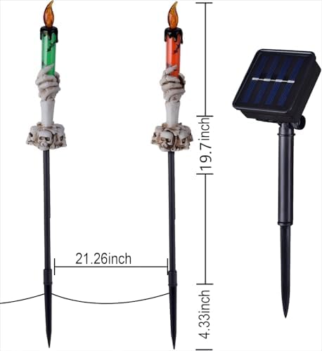 Halloween Pathway Lights, 5 Pack Candle Skull Hand Candle Holder, Waterproof Solar Halloween Led Lights, Indoor and Outdoor Party Home Garden Porch Decoration - Image 3