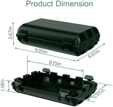 Outdoor Waterproof Electrical Box, Large Extension Cord Cover (9.05x6.61x2.67inch) Plug Protector Cable Connection Safety Box IP54 Water-resistant for Power Strip, Holiday Light and Decorations, Green - Image 3