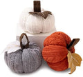 Knitted Fall Decor Pumpkins, Set of 3 Mini Rustic Tabletop Fall Ornaments by Tirdkid-BESTGIFTFORTHELOVE