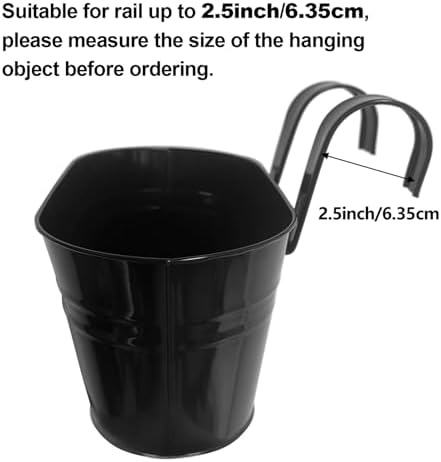 Hanging Planters, 10.6" Metal Railing Planters for Outdoor Plants, 4pcs - Image 2