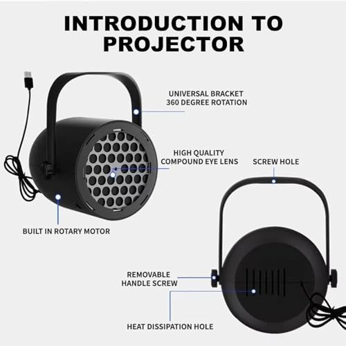 LED Christmas Projector Lamp, 16-Pattern HD Snowflake Light, USB-Powered mini ABS Projector, Indoor Outdoor Home Decor for Living Room Bedroom Party - Image 6