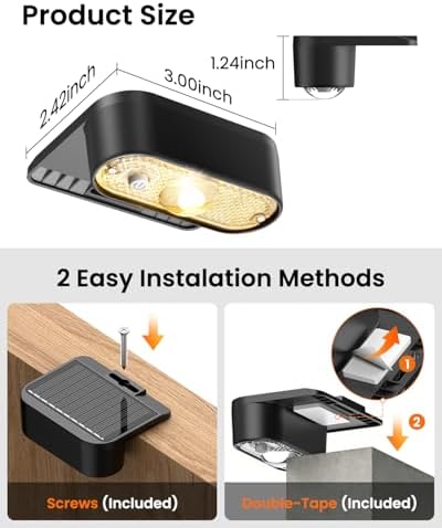 JOFIOS Solar Fence Lights Outdoor, 9 Fixed Colors ＆ Color Changing Solar Deck Lights Outdoor Waterproof IP44 Dusk-to-Dawn Fence Lights Solar Powered for Patio, Railing, Porch, Stair, Dock, 12 Pack - Image 4