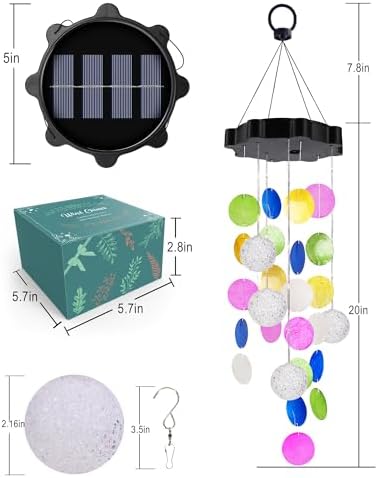 Solar Wind Chimes of Outside, Pastel Solar Shell Gift for Mom Grandma - Image 6