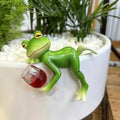Miniature Frog Figurines Plant Decorations for Pots, Funny Frog Garden Decor Outdoor Gifts Women Frog Statue Planter Hugger for Flower,Yard,Lawn Ornament,3.94"x2.12"x3.94 by Suqorinp