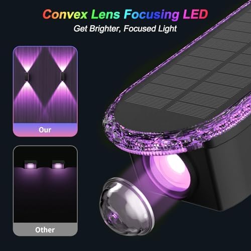 Ellasay Solar Fence Lights Backyark: 4-Pack Fence Lights Solar Powered 8 WRGB Color Modes - Up & Down Waterproof Solar Wall Lights for Outdoor/Yard/Poolside/Porch/Patio/Railing - Image 4