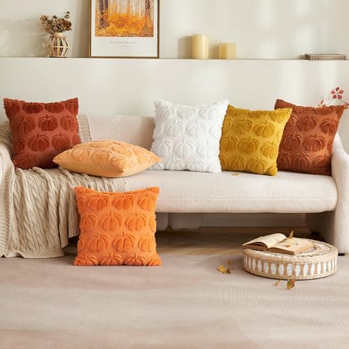 MIULEE Fall Pillow Covers Pumpkin Fall Decor 18x18 Pure White - Image 4