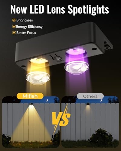 Solar Fence Lights Outdoor with Remote 4 Pack, Warm/Cool White & RGB 12 Modes, Deck Lights Solar Powered Waterproof, Backyard Lights for Step Stairs Railing Balcony Patio Decor - Image 6