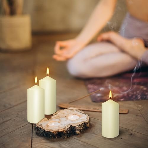 Set of 20 Ivory Pillar Candles,Dripless and Smokeless Dinner Candle, 2x4” Pillar Candles for Parties Weddings,Spa,Home Décor,Parties and Special Occasions. - Image 6