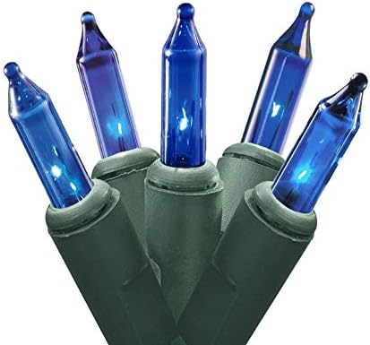 Northlight Mini Net Style Incandescent Christmas Lights - 2' x 8' - Blue - Green Wire - Image 2