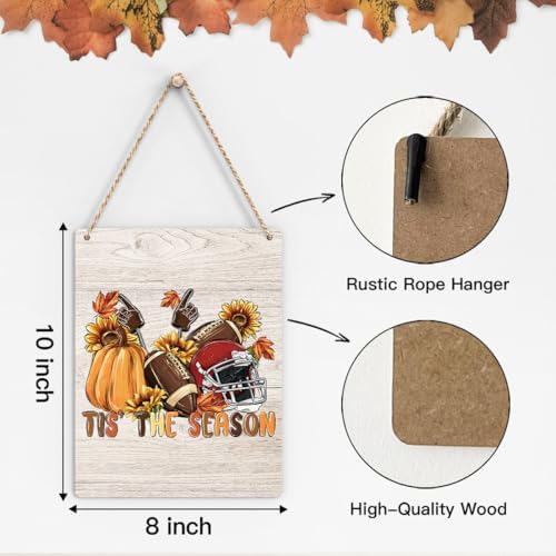 FREHVN Fall Decorations for Home Office Front Door Decor Signs, Fall Sign, Fall Decor, Fall Theme Pumpkin Football Sunflowers Sign, Autumn Wall Hanging Decor 8 X 10 Inch - Image 2