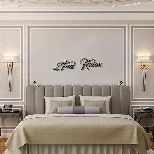 And Relax Metal Wall Art, 3D Black Letter Sign for Bathroom & Spa Decor - Image 2