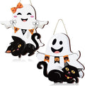 Leinuosen 2 Pcs Halloween Ghost Witch Door Sign Boo Front Door Decor, Ghost by Leinuosen