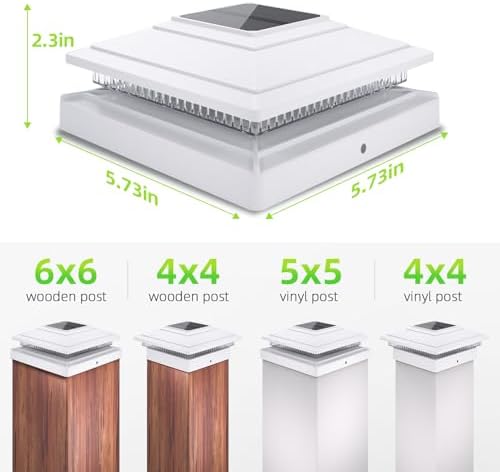 Solar Post Cap Lights 12pack,Warm & Cool Light,for 4x4 5x5 6x6 Posts White - Image 5
