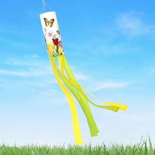 NOVWANG Butterfly Windsock, 3D Flower Wind Sock 40 Inch Spring Summer Outdoor Hanging Flag Decoration for Home Garden Yard Patio Lawn Decor by NOVWANG