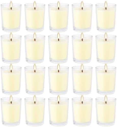 Set of 20 x 2.0 oz Votive Citronella Candles in Glass Cup Decorative Candle Yellow Citronella Tea Lights Indoor Outdoor Patio Scented Candles Bulk… by Grcdoyvl