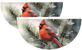 Red Bird Winter Semicircular Hanging Decorative Bunting Flag 2pcs by Ouqiuwa