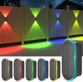 Ellasay Solar Fence Lights Backyark: 6-Pack Fence Lights Solar Powered 8 WRGB Color Modes - Up & Down Waterproof Solar Wall Lights for Outdoor/Yard/Poolside/Porch/Patio/Railing by ELLASAY
