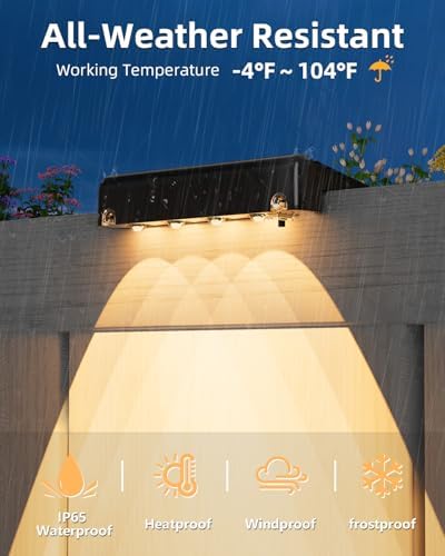 VOLISUN Solar Deck Lights 16 Pack, Bright Warm White Glow LED Large Size Lamp, IP65 Waterproof Step Lights Outdoor for Deck, Step, Fence, Railing, Wall and Stairs(Black) - Image 3