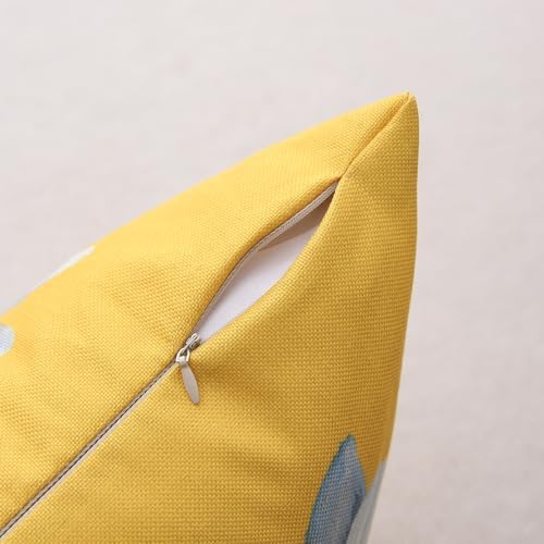 Spring Summer Outdoor Waterproof Pillow Covers 20 x 20 Inch Set of 2 Yellow Daisy Flower Decorative Cushion Cases for Sofa Couch Garden Patio - Image 3