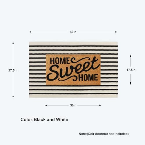 KIMODE Front Door Mat Outdoor Black and White Fall Porch Rug Entry Doormats - Image 2