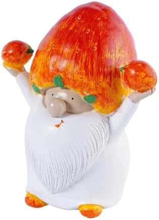 Garden Gnomes Strawberry Hat Resin Figurine Hand Painted Farmhouse Tabletop Decor White Bearded Tomte Dwarf Sculpture for Summer Harvest Shelf Desk Home Display - Image 2