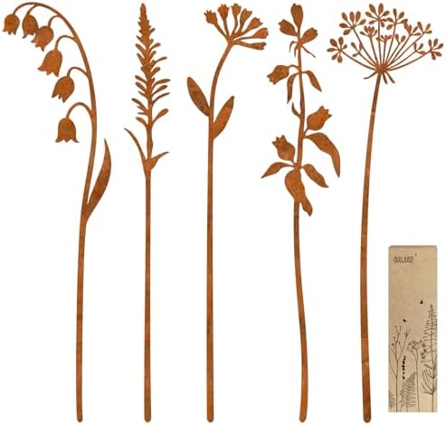 Metal Flowers for Outside,Decorative Garden Stakes,Flower Bed Decor Plant Stakes,Metal Art for Outside,Yard Art Outdoor for Lawn Yard, Walkway and Flower Garden by Unknown