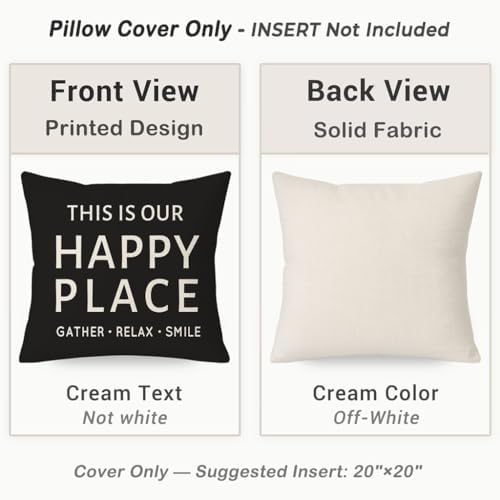Outdoor Decorative Throw Pillow Covers 20x20 Inch Set of 2, Black - Image 4