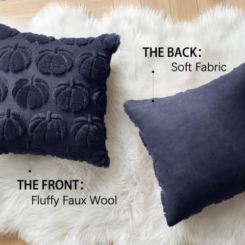 MIULEE Fall Pillow Covers Pumpkin Fall Decor 20x20 Navy Blue - Image 6