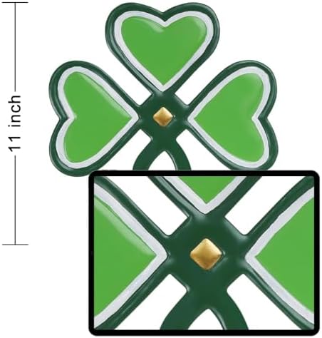 YEAHOME St Patricks Day Shamrock Wall Decorations, 11'' Metal Clover Wall Art Decor, Lucky Shamrock Yard Garden Decor Hanging for Home Front Door, Kitchen, Bathroom, Bedroom, Indoor & Outdoor - Image 2