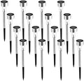 SOLPEX 16 Pack Solar Lights Outdoor, Stainless Steel Solar Pathway Lights by Solpex