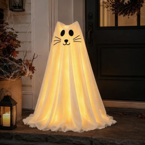 1 Packs Spooky Ghost Halloween Cat Decor Indoor for Birthday Party by Zesua