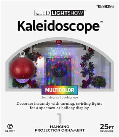 Gemmy LightShow Kaleidoscope Hanging Projection Ornament Multi-Function Red - Image 4