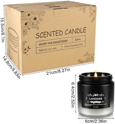 12 Pack Scented Candles Gift Set for Men Women - 3.5oz Soy Blend Jar Candles, 150+ Hours Long Lasting Aromatherapy Candle, Gifts for Mom Dad Husband Boyfriend, Mother's Day Birthday Valentine Christma - Image 4