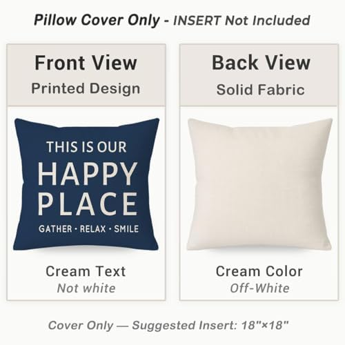Outdoor Decorative Throw Pillow Covers 18x18 Inch Set of 2, Blue - Image 4