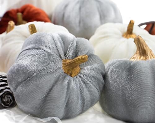 18 PCS Velvet Pumpkins for Fall Table Decor, Artificial Pumpkins, Faux Fake Pumpkin Home Decorations for Autumn Harvest, Thanksgiving, Wedding, Halloween, Table Centerpieces (Multi-Color Velvet) - Image 2