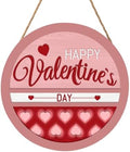 Happy Valentine's Day Welcome Door Sign 12”x12” Valentines Day Decorations Door Hanger Rustic Wooden Hanging Wall Plaque Sign Valentine Wreaths for Front Door Porch Farmhouse Housewarming by welcometoourhome
