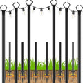 LETIANPAI 10Ft String Light Poles 6 Pack,Light Poles for Outside Lights,Outdoor with Fence Brackets Hanging Lights,Metal Stand Deck Patio Backyard by LETIANPAI