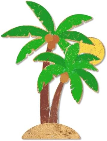 Putuo Decor Palm Tree Metal Wall Decor, 15.75" x 11.86" Tropical Tin Wall Sign, Tropical Beach Hanging Wall Art for Coastal Home Patio Porch Garden Pool Tiki Bar Summer Decor by PUTUODECOR