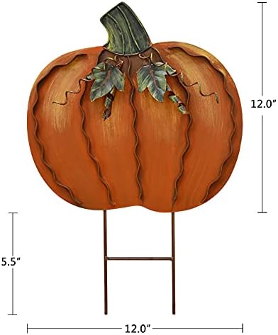 Pumpkin Garden Stake Metal Yard Sign Fall Decor Decorative Pumpkin Yard - Image 5