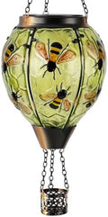 Starsoul Hot Air Balloon Solar Lantern Bee Glass Hanging Outdoor Hot Air Balloon Solar Flickering Flame Light Waterproof Garden Patio Yard Party Decorations by Starsoul