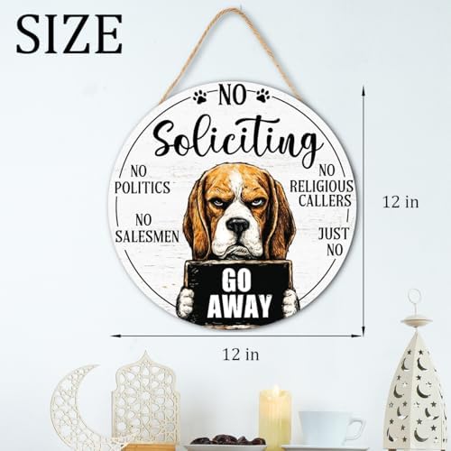 Beagle Dog Gifts No Soliciting Sign for House Front Door, Don't Knock or Ring Doorbell Sign for Dog Lover - Image 6