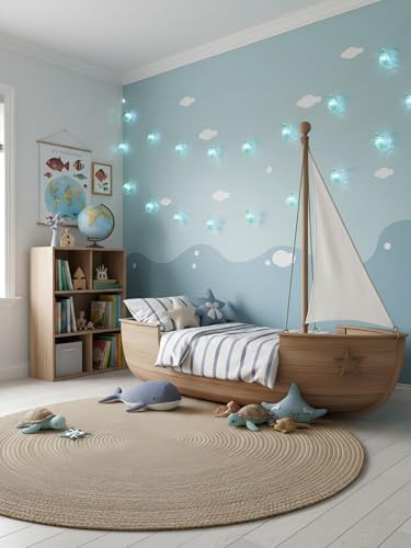 Coastal LED String Lights, Sea Turtle String Lights 30 Marine-Themed Turtles, 10 Ft Battery Operated for Bathroom Spa & Beach Wedding Decor - Image 4