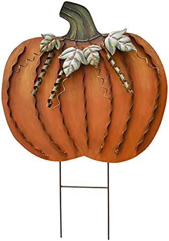 Pumpkin Garden Stake Metal Pumpkin Yard Sign Fall Decor Decorative Pumpkin by Unknown