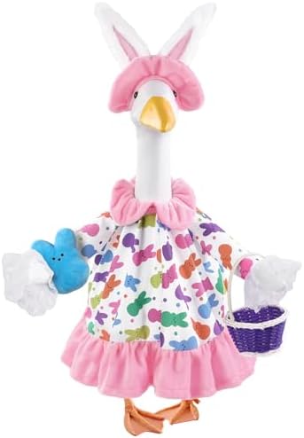 Easter Goose Outfit with Purple Basket for 23" Porch Goose Holiday Bunny Hat Costume Easter Party Outdoor Garden Patio Yard Lawn Art Decoration by Unknown